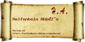 Helfenbein Abbás névjegykártya